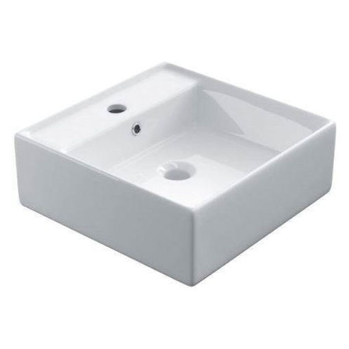 Imagen de Lavatorio apoyo cuadrado 38x38x13  blanco DMC