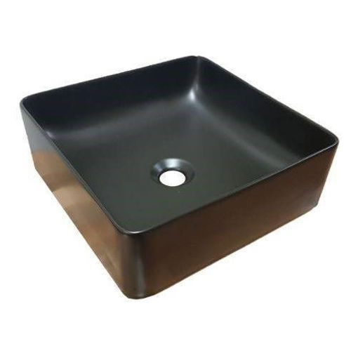 Imagen de Lavatorio apoyo cuadrado 36x36x13,5 negro mate DMC