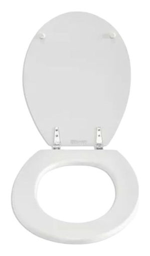 Imagen de Tapa inodoro universal oval herraje cromado blanco ARYART