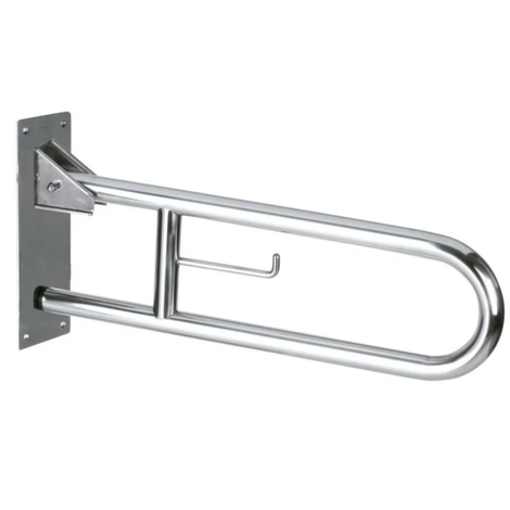 Imagen de Barra de apoyo rebatible 80cm c/portarrollo acero 304 satinado 32mm DMC