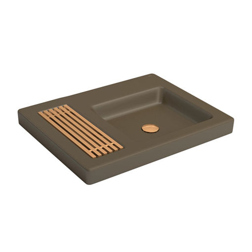Imagen de Lavatorio apoyo 80 X 47,5 L1044 marrón mate DECA