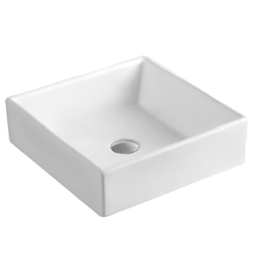 Imagen de Lavatorio apoyo cuadrado 38x38x13,5 sin respaldo blanco DMC