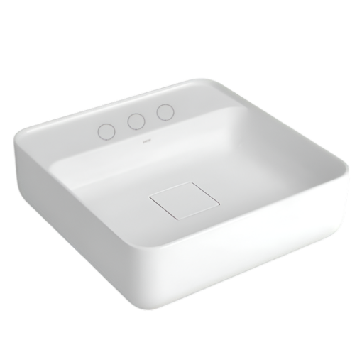 Imagen de Lavatorio apoyo cuadrado 40x40x13,3 L 11040M c/mesada blanco DECA