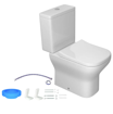 Imagen de Kit Axis inodoro c/cisterna+tapa+conexiones Blanco DECA