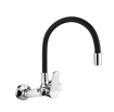 Imagen de GRIFO COCINA PARED PICO ALTO FLEXIBLE NEGRO A 20cm CROMO  DMC