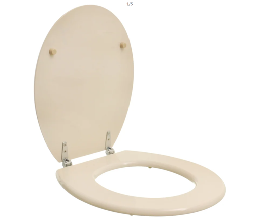 Imagen de Tapa inodoro Nórdico/Athenas herraje cromado hueso mate ARYART